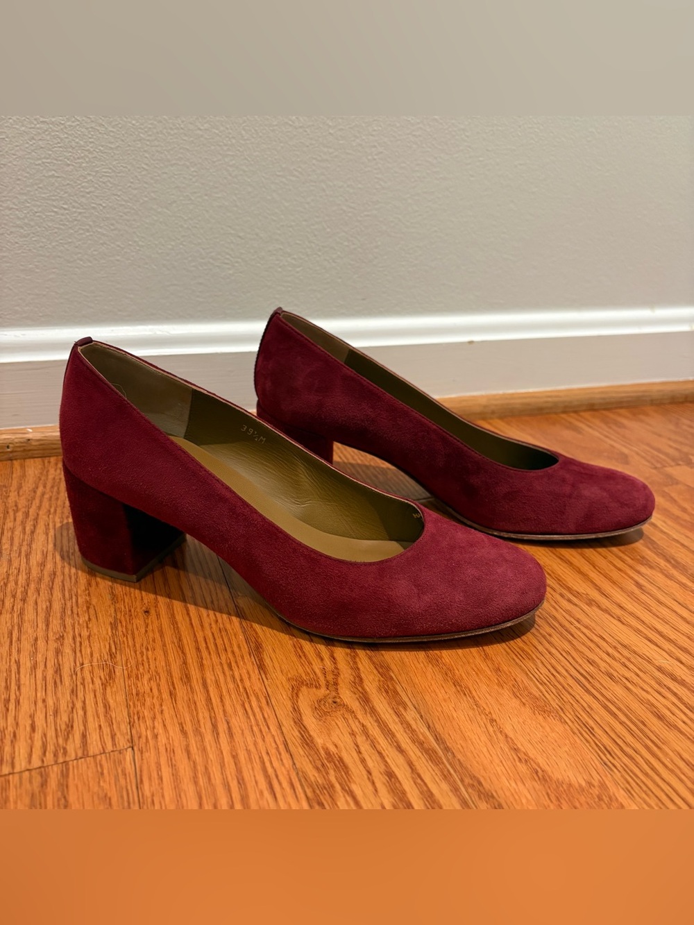 Margaux The Heel Chunky Block Heeled Pump Mulberry Suede 39.5